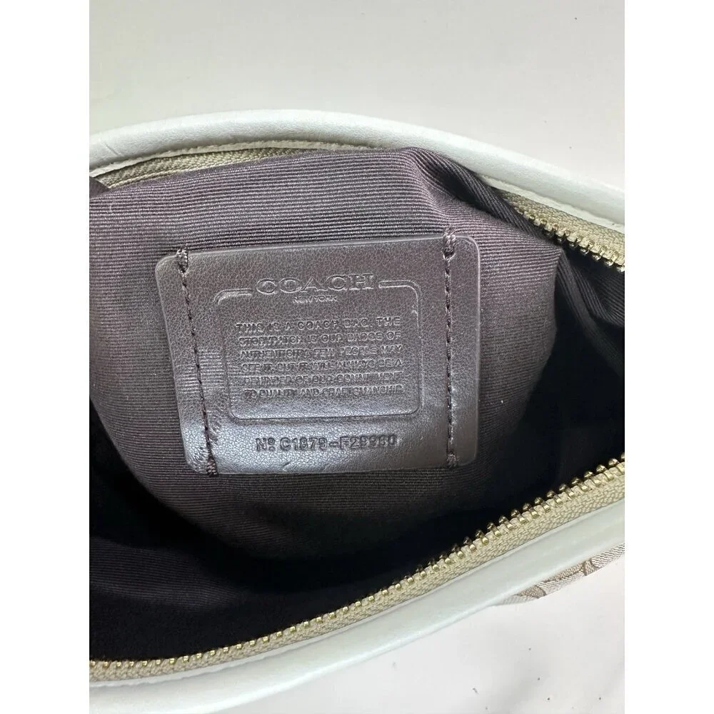 MODIFIED - COACH Signature File Bag Tan/Ivory  F29960